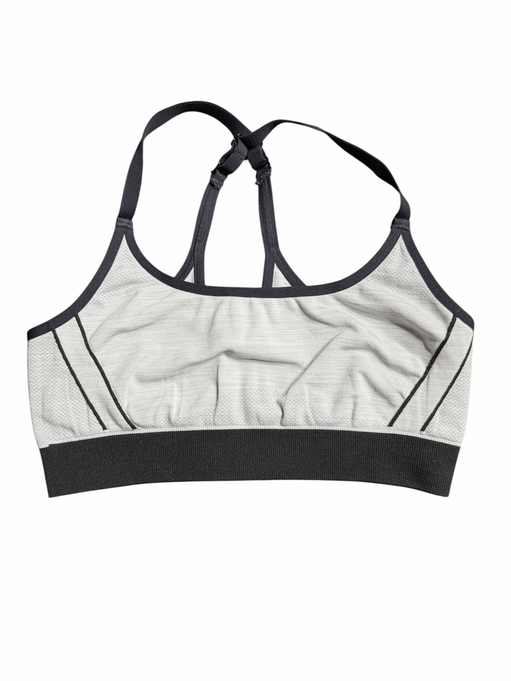 Under Armour Light Grey and Black Mesh Racerback Sports Bralette